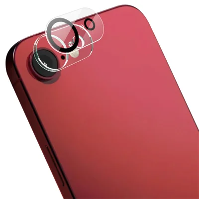 IMAK For iPhone 17e / 16e Tempered Glass Camera Lens Protector Acrylic Lens Cap (Black Circle Design)