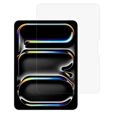 For iPad Pro 11 (2025) / 11 (2024) Screen Protector 0.3mm Arc Edge Electroplating Coating High Aluminium-Silicon Glass Tablet Film