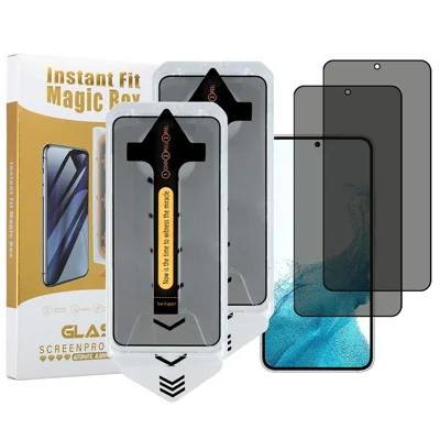 2Pcs For Samsung Galaxy S23 / S22 5G Anti Spy High Aluminium Silicon Glass Screen Protector (Fingerprint Unlock)