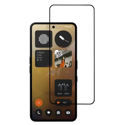For Nothing Phone (3a) / Phone (3a) Pro Tempered Glass Electroplating Anti-Fingerprint Silk Printing Full Glue Screen Protector