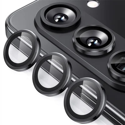 For Samsung Galaxy Z Fold7 5G Kameraobjektivbeskytter ENKAY Hat-Prince Metalring Objektivfilm - Sort