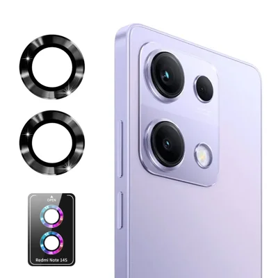 ENKAY HAT PRINCE For Xiaomi Redmi Note 14S 4G Camera Lens Protector  Metal Ring Lens Film - Black