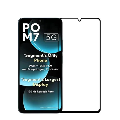 MOFI For Xiaomi Poco M7 5G Screen Protector  9H Full Glue Full Coverage High Aluminum-Silicon Glass Film - Black