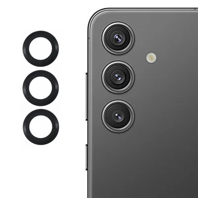 For Samsung Galaxy S25 Camera Lens Protector AR High Transparency Metal Ring Tempered Glass Lens Film - Black