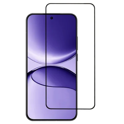 For Xiaomi Poco F7 5G / Redmi Turbo 4 Pro 5G Tempered Glass Electroplating Anti-Fingerprint Silk Printing Full Glue Screen Protector
