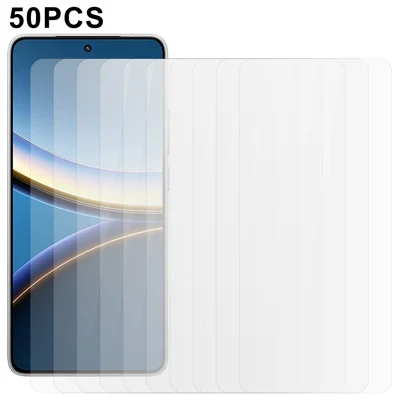50Pcs Screen Protector for Xiaomi Poco F7 Pro 5G / F7 Ultra 5G Full Glue Tempered Glass Clear Screen Film (No Package, with Wipes Set, Dust-absorber, Guide Sticker)