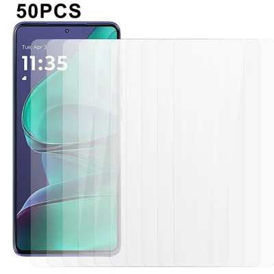 50Pcs Screen Protector for Motorola Moto G Stylus 5G (2025) / vivo iQOO Z10 5G Full Glue Tempered Glass Clear Screen Film (No Package, with Wipes Set, Dust-absorber, Guide Sticker)