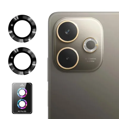För Oppo A5 Pro 5G (Global) / Oppo A5 Pro 4G (Global) Kamerahöglighetskydd ENKAY Hat-Prince Metallring Linsfilm - Svart