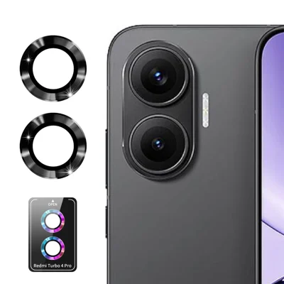 ENKAY HAT PRINCE For Xiaomi Redmi Turbo 4 Pro 5G Camera Lens Protector  Metal Ring Lens Film - Black