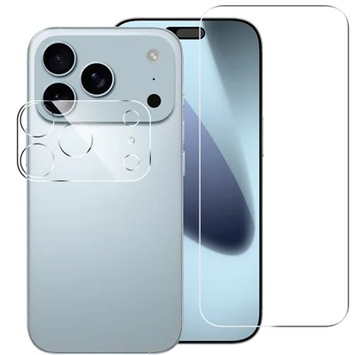 For iPhone 17 Pro Max Clear Tempered Glass Screen Protector Anti-Explosion Film + Camera Lens Protector