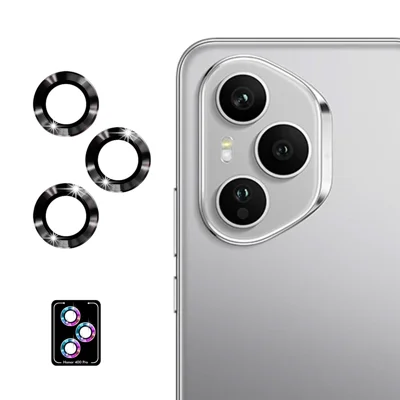 ENKAY HAT PRINCE For Honor 400 Pro 5G (Global) Camera Lens Protector  Metal Ring Lens Film - Black