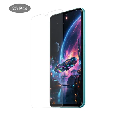 JUNSUNMAY 25 قطعة لجهاز Samsung Galaxy A07 4G / A06 4G / A06 5G واقي شاشة من الزجاج المقوى ضد السقوط وانفجار شفاف عالي الدقة