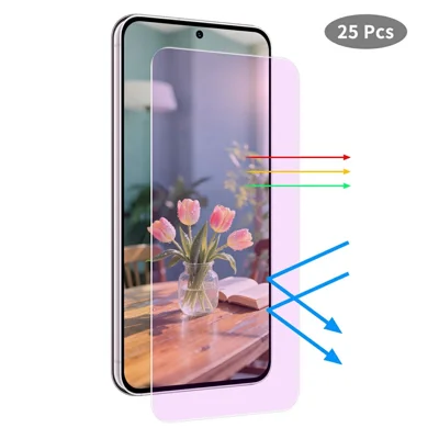 JUNSUNMAY 25Pcs For Honor 400 Lite 5G Tempered Glass Screen Protector Anti Blue Ray Eye Protection HD Clear Film
