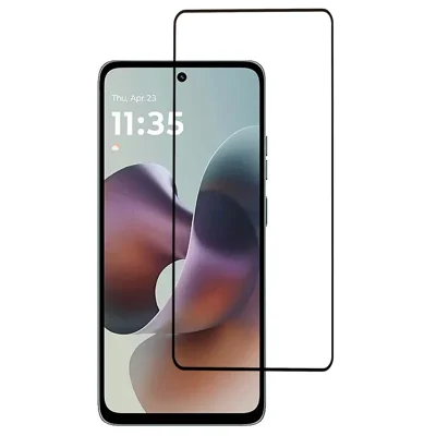 Screenprotector voor Motorola Moto G56 5G, met zijdeprint, volledig gelijmde gehard glasfolie