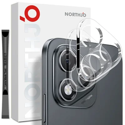 NORTHJO 2 st för Honor 400 Lite 5G skyddsfilm för kameraobjektiv, härdat glas, klar linsfilm, 3D fullständig täckning