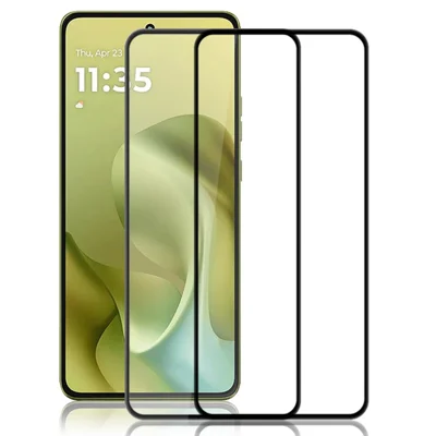 AMORUS 2Pcs For Motorola Moto G86 5G Screen Protector Shatterproof Silk Printing Tempered Glass Film - Black