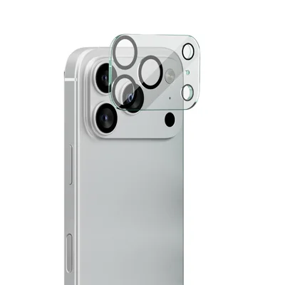 IMAK For iPhone 17 Pro Tempered Glass Camera Lens Protector Acrylic Lens Cap (Black Circle Design)