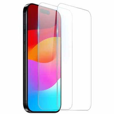 NORTHJO 2Pcs A+ Clear Screen Protector for iPhone 18 Pro / 17 Pro Shatterproof 0.3mm 2.5D Tempered Glass Film - Transparent