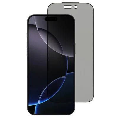 For iPhone 17 Pro Privacy Tempered Glass Screen Protector with Silk Printing / Dust Filter Mesh