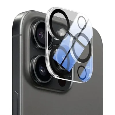 For iPhone 13 Pro / 13 Pro Max Camera Lens Protector Black Ring Silk Printing Tempered Glass Acrylic Lens Film