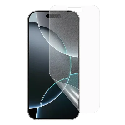 واقي شاشة لامع لهاتف iPhone 17 Pro Max، فيلم شاشة ناعم من مادة PET مقاوم للبصمات