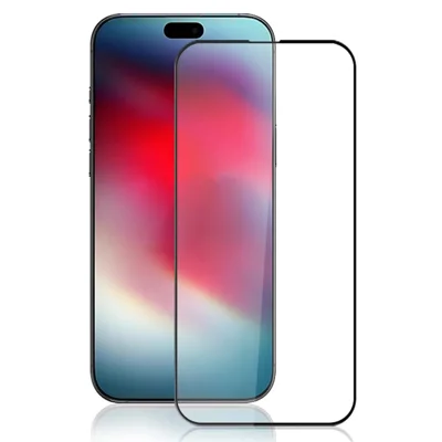 AMORUS 2Pcs For iPhone Air Screen Protector Shatterproof Silk Printing Tempered Glass Film - Black