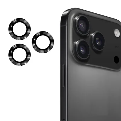 Ochrona obiektywu do iPhone 17 Pro Max / iPhone 17 Pro ENKAY Hat-Prince folia z metalową obwódką - Czarny