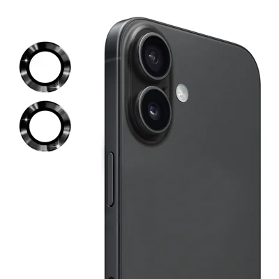 ENKAY HAT PRINCE For iPhone 17 Camera Lens Protector  Metal Ring Lens Film - Black