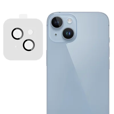 IMAK For iPhone 14 / 14 Plus Tempered Glass Camera Lens Protector with Self Positioning Frame (Complete Covering)