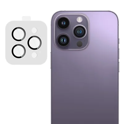 IMAK For iPhone 14 Pro / 14 Pro Max Tempered Glass Camera Lens Protector with Self Positioning Frame (Complete Covering)