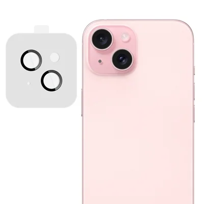 IMAK For iPhone 15 / 15 Plus Tempered Glass Camera Lens Protector with Self Positioning Frame (Complete Covering)