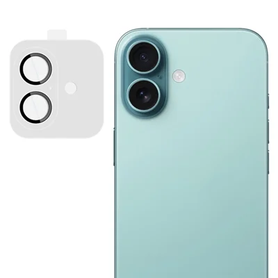 IMAK For iPhone 16 / 16 Plus Tempered Glass Camera Lens Protector with Self Positioning Frame (Complete Covering)