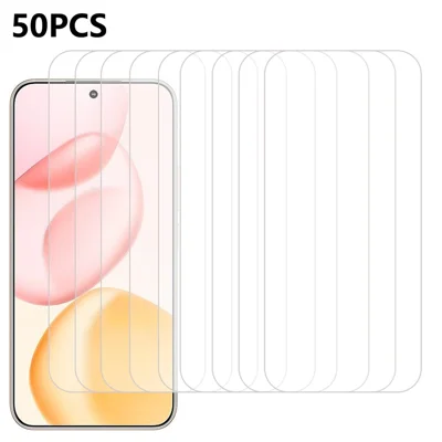 50Pcs For Honor 400 5G (Global) Screen Protector Anti-Scratch Tempered Glass Film (No Package, with Wipes Set, Dust-absorber, Guide Sticker)