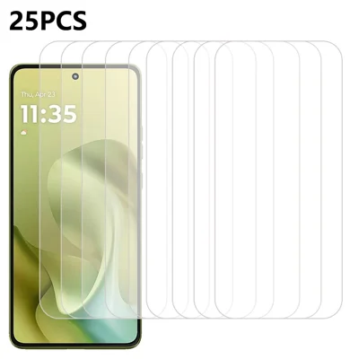 25Pcs For Motorola Moto G86 5G / G86 Power 5G Tempered Glass High Definition Screen Protector Film (No Package, with Wipes Set, Dust-absorber, Guide Sticker)