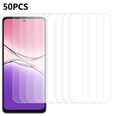 50Pcs For Oppo A5x 5G Screen Protector Anti-Scratch Tempered Glass Film (No Package, with Wipes Set, Dust-absorber, Guide Sticker)