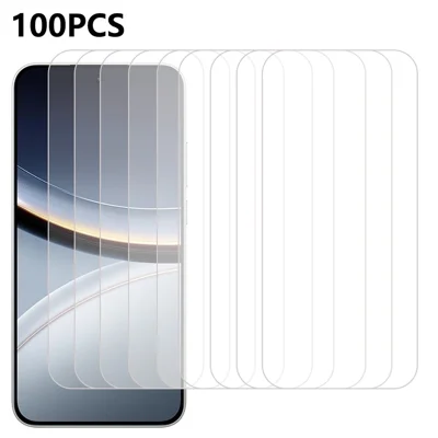100Pcs For Xiaomi Poco F7 5G / Redmi Turbo 4 Pro 5G Screen Protector Anti-Scratch Tempered Glass Film (No Package, with Wipes Set, Dust-absorber, Guide Sticker)