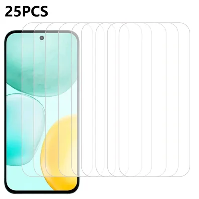 25Pcs For Honor X6c 4G Tempered Glass High Definition Screen Protector Film (No Package, with Wipes Set, Dust-absorber, Guide Sticker)