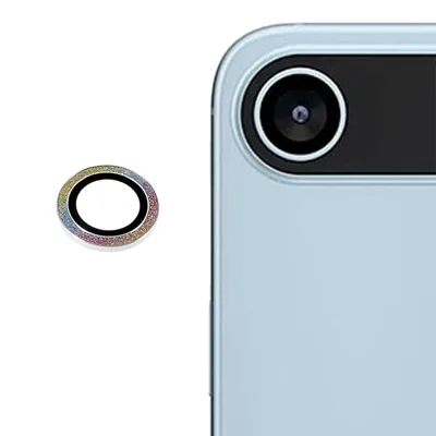 For iPhone Air Camera Lens Protector Glitter Metal Frame + Tempered Glass HD Clear Lens Film - Colorful