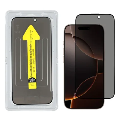 For iPhone 17 Pro Max Anti-Spy Screen Protector Silk Print High Aluminium-silicon Glass Film with Easy Installation Tool