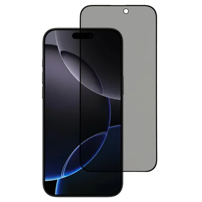For iPhone 15 Plus / iPhone 16 Plus Anti-spy Screen Protector Full Glue Bright Silk Printing Edge Matte Full Cover Tempered Glass Film - Black