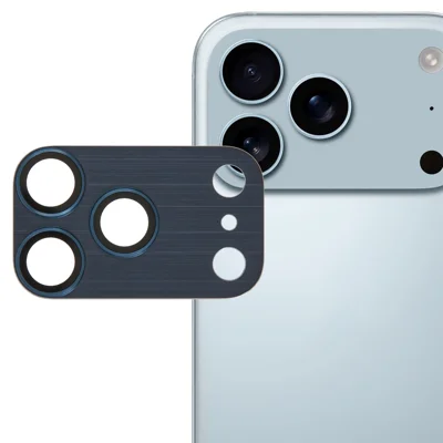 For iPhone 17 Pro Camera Lens Protector Brushed Integrated Metal Tempered Glass Lens Film - Black