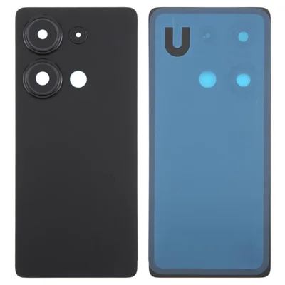For Xiaomi Redmi Note 13 Pro 4G Back Battery Housing Cover with Camera Ring Lens Cover Spare Part (Without Logo) - Black