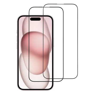 ITIETIE For iPhone 16 Plus  /  15 Plus 2PCS Tempered Glass 2.5mm High Aluminum Screen Protector Silk Printing Film