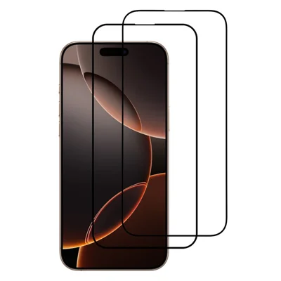 ITIETIE For iPhone 17 Pro 2PCS Tempered Glass 2.5mm High Aluminum Screen Protector Silk Printing Film