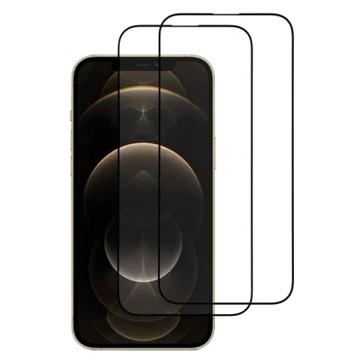 ITIETIE For iPhone 12 Pro  /  12 2PCS Tempered Glass 2.5mm High Aluminum Screen Protector Silk Printing Film