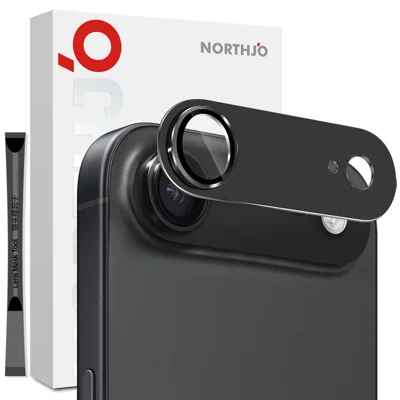 NORTHJO For iPhone Air Camera Lens Protector Matte Integrated Metal Tempered Glass Lens Film - Black