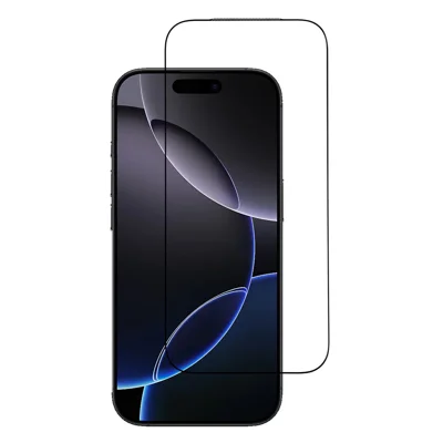 For iPhone 16 Pro Matte Screen Protector Black Edge Silk Printing Tempered Glass Film with Dust Mesh
