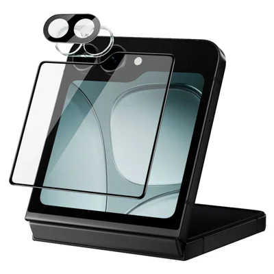 IMAK For Samsung Galaxy Z Flip7 FE 5G Tempered Glass Camera Lens Film + Rear Screen Protector (Black Version)