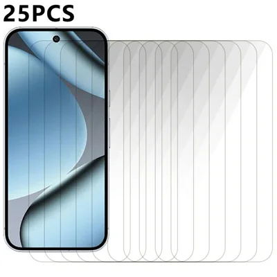 25Pcs For Google Pixel 11 Pro / 11 / 10 Pro / 10 / 9 Pro / 9 Tempered Glass High Definition Screen Protector Film (No Package, with Wipes Set, Dust-absorber, Guide Sticker)