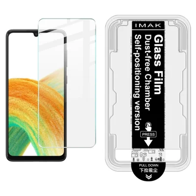 IMAK H Series For Samsung Galaxy A33 5G Tempered Glass Screen Protector Easy Installation Film with Auto Dust-Remove Tool Kit (Fingerprint Unlock)